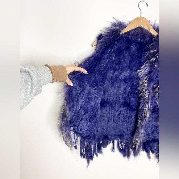 UNBRANDED purple mauve rabbit fur vest M - Picture 4 of 4